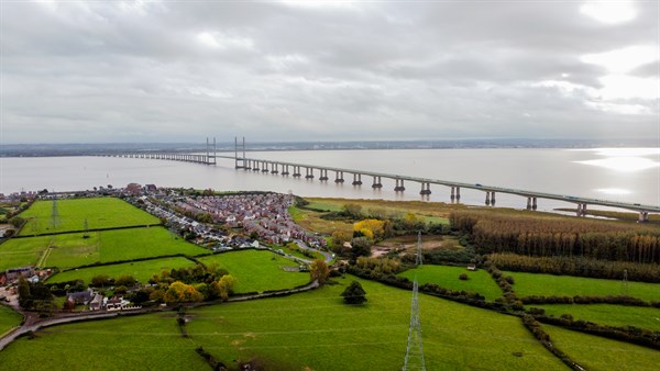 Image depicts the countryside local to Elderwood Parc and Prince of Wales bridge